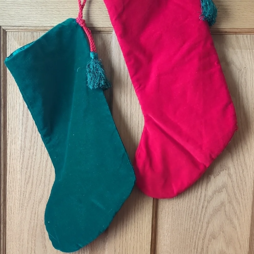 Target Red and Green Holiday Stockings Set Of 2 Santa & Snowmen